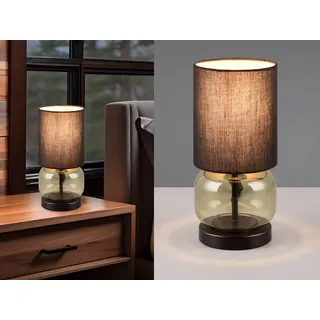 LED Tischleuchte mit Glasfuß Grün Nachttischlampe für Fensterbank, Schlafzimmer