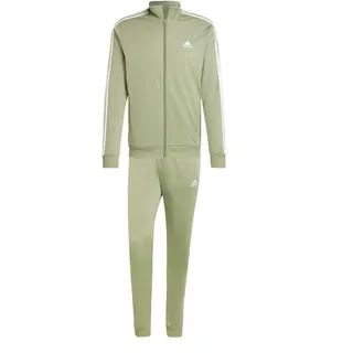 Adidas SPORTSWEAR BASIC 3S TRICOT TRACKSUIT, Herren Trainingsanzug, tent green/off white,