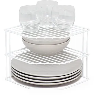 simplywire – 3-stufiges Tellerregal – Küchenschrank-Organizer – Weiß