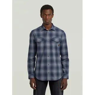 G-Star Langarmhemd Kariert Blau M