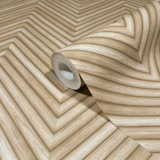 Marburg Vliestapete Fischgrätmuster Holzoptik Modern 10,05 m x 0,53 m Beige