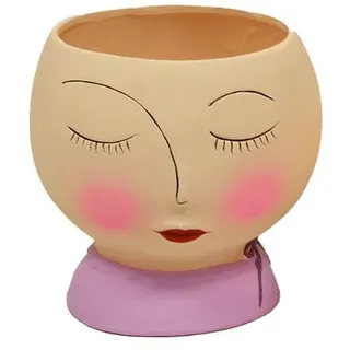 Mimbre Natural Blumentopf, Keramik Gesicht (19,5×18,5×19)-