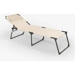 Aluminium faltbare Garten Strand Sonnenliege Mauritius - Beige - Beige