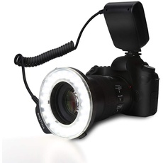 Ringblitzlicht, tragbares LED-Ring-Blitzlicht mit 4 Filtern und 8 Ringadaptern für /Nikon/Penant//Panasonic SLR-Kameras