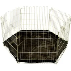 Kerbl Freigehege, verzinkt, 6 Gitter 56,5x56,5 cm, mit Tür und Netz + Kerbl Nylonboden f. Freigehege 82704