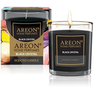areon Wohlfühl - Duftkerze im Glas - Premium Kollektion - Brenndauer bis 25 Stunden - Duft: Black Crystal