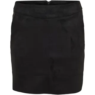 ONLY Damen Wildleder Rock Julie Faux Suede Bonded Bleistiftrock Ohne Schlitz, Farben:Schwarz, Größe:36