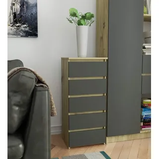 Kommode VALESTRA – Artisan Eiche / Dunkelgrau - Braun, Dunkelgrau