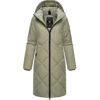 Ragwear Steppmantel Rebela stylischer Winterparka mit abnehmbarer Kapuze grün