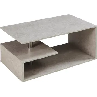 [en.casa] Couchtisch Haarlem 90x50x41 cm Betonoptik, hell