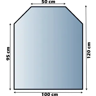Glasbodenplatte zweiseitig abgeschrägt / mit Fase - glasklar