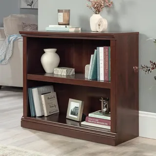 Bücher Regal, Landhaus Freistehendes Bücherregal modernes Holz 2 Ebenen | Landhausstil für Büro & Wohnzimmer – Braun, Weiß oder Schwarz, 60/80 cm breit