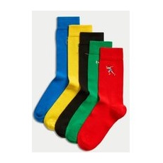 Mens M&S Collection 5pk Cool & FreshTM Sports Cotton Rich Socks - Multi, Multi - 9-12
