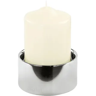Fink Kerzenhalter »SOBRIO« aus Edelstahl, Ø 10 cm - für Stumpenkerzen Ø 8 cm, silberfarben