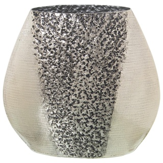 Tischvase aus Messing in Silber, 27 x 13 x 26 cm