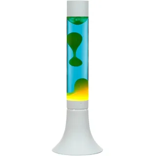 Lavalampe YVONNE Blau Gelb farbenfroh h:38cm Magma Lava Leuchte Licht Tisch
