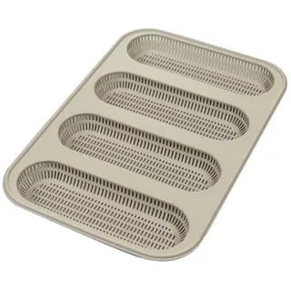silikomart | Silikon-Snackform MINI BAGUETTE BREAK, Antihaft, 1er-Pack Form für 4 Sandwiches, 170 x 55 mm, h 20 mm, Made in Italy