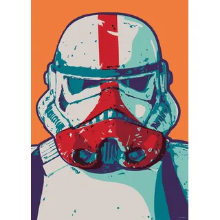 Komar Mandalorian Pop Art Stormtrooper - Größe: 50 x 70 cm, Wandbild, Poster, Kunstdruck (ohne Rahmen), Star Wars