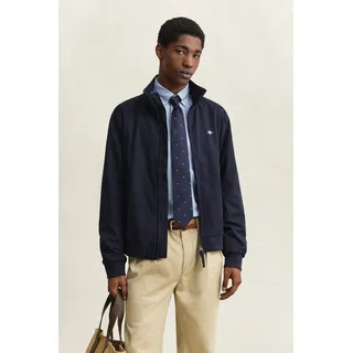 Blouson GANT "LIGHTWEIGHT HAMPSHIRE", Damen, Gr. 3XL, evening blau, Web, Obermaterial: 83% Polyester, 17% Baumwolle, unifarben, regular fit normal, Rundhals, eingesetzt Rippbündchen, Jacken Blouson, Regular fit mit Stehkragen