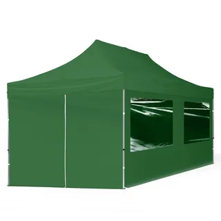 Faltpavillon Economy 3 x 6 m inkl. 4 Seitenteile dunkelgrün 59027