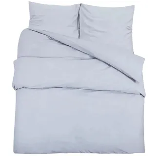 vidaXL Bettwäsche-Set Grau 200x220 cm Leichte Mikrofaser