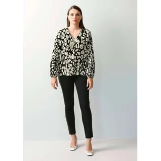 Schlupfbluse ALBA MODA "Bluse Bluse", Damen, Gr. 34, schwarz, Obermaterial: 55% Cupro CUP. 45% Viskose CV., Modern, figurumspielend, V-Ausschnitt, Blusen Schlupfbluse