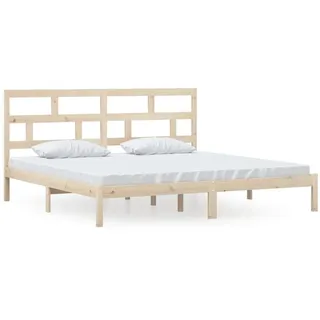 vidaXL Massivholzbett Kiefer 200x200 cm - Braun