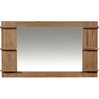 Teako Design Badspiegel Amal Teakholz mit Rahmen und Ablage 120x75 cm