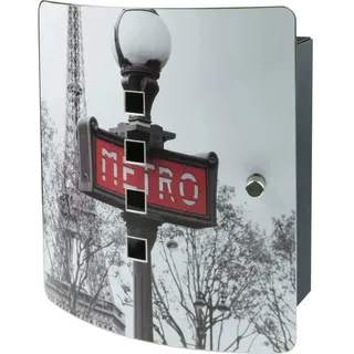 Burg Wächter Schlüsselbox 6204/10 Ni Paris Metro 21 x 24 x 0 cm Schwarz/Edelstahl