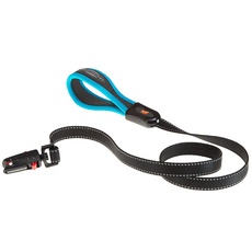 Ferplast Hundeleine ERGOFLUO Matic, Hundeleine Mittelgroße Hunde, Innovativer Karabiner mit Magnetmechanism, Ergonomisch Gepolsterter Griff, aus Nylon, 120 cm, Blau