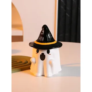 VollfitYYu Halloween Geist Tasse 450ml Keramik Geistertasse mit Deckel und Griff Kreative Kaffeetasse Geisterbecher Lustig Kaffeebecher Geschenkidee für Halloween Weihnachten (Weiß)