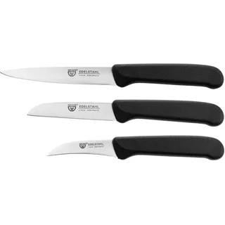 GRÄWE Obstmesser & Gemüsemesser, 3er Set, kleines Küchenmesser-Set, Schälmesser, Edelstahl, schwarz, super scharf geschliffen