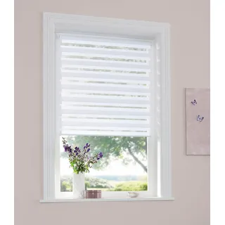 MY HOME Doppelrollo »MARANO« Lichtschutz Sichtschutz Verdunkelung ohne Bohren freihängend Fixmaß, Bestseller mit über 6500 4,5-Sterne-Bewertungen, Klemmträgern, weiß
