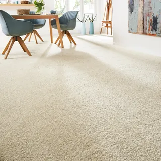 Andiamo Teppichboden »Softness, Velours, Made in Belgium« rechteckig 17 mm Höhe Uni Farben, Breite 400 cm, besonders weich, Wohnzimmer, Schlafzimmer, beige