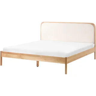 Beliani Bett mit Lattenrost 160/200 cm Hellbraun Dosches - Holz , 160x200 cm , Schlafzimmer, Betten