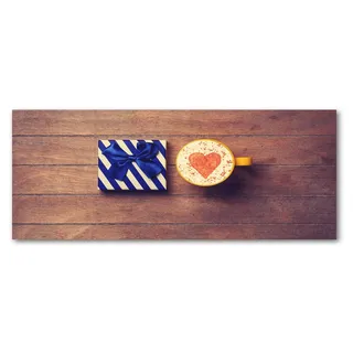 Tulup® Küchenrückwand Spritzschutz aus Glas -125x50 -Spritzschutz auf gehärtetes Glas Deko Essen Getränke Kaffee Geschenk - Blau