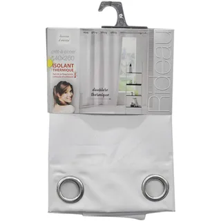 Douceur d'Intérieur Ösenvorhang, 140 x 260 cm, Polyester, Thermisch, icemount, Weiß
