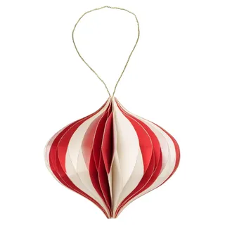 Boltze Home Weihnachtskugel Yorki oval ø10cm rot weiß Papi - Rot, Weiß