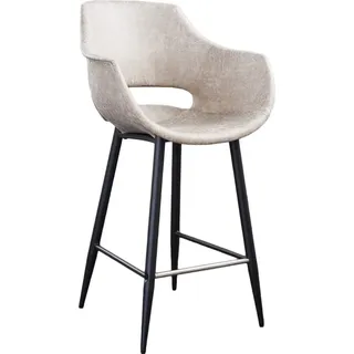 KAWOLA Barhocker ZAJA Barstuhl Sitzhöhe 76 cm Microfaser creme weiß