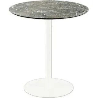 Urban Terrassentisch Weiß gestell + Galaxy Marble HPL Ø70 cm - Weiß