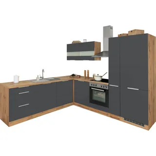 kochstation Winkelküche L-Form 240 x 270 cm grau