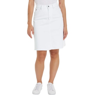 Tommy Hilfiger Damen Jeansrock A-Line Skirt Kurz, Weiß (Th Optic White), 36