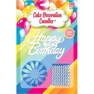 Widmann 08101 - Kuchenkerzen, Geburtstagskerze, Happy Birthday, 16 Stück, Zubehör, Geburtstag