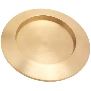NKlaus Kerzenteller rund Ø 14cm Messing Gold matt Teller mit Rand Untersetzer Kerzen 10587