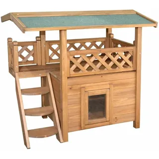 Kerbl Katzenhaus Lodge, 77x50x73cm, braun/grün (82790)