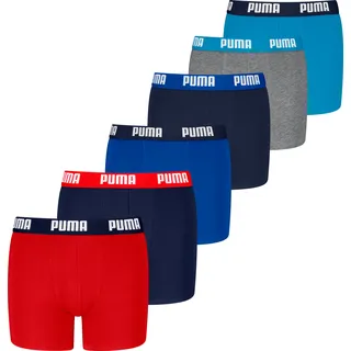 Puma »Boxershort 6er Pack in Rot/Blau/Grau | Gr.: 146/152