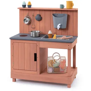 Muddy Buddy Matschküche , Altrosa , Holz , 40x90x80 cm , Fsc, EN 71, Europäischer Sicherheitsstandard , mit Holzschutz vorbehandelt , Gartenmöbel, Kinder-Gartenmöbel