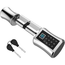 Elektronisches Schließzylinder [keine App] eLinkSmart Tür-Schließzylinder 70mm (35/35) mit Fingerabdruck Passwort und Schlüssel - Geeignet für die meisten EU-Türschlösser