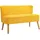 2-Sitzer Sofa Polstersofa Doppelsofa Zweisitzer Sofa Cordartiges Polyester Gelb , Honig , Textil , Echtholz , Füllung: Schaumstoff , 56.5x77x117 cm , Wohnzimmer, Sofas & Couches, Sofas, 2-Sitzer Sofas