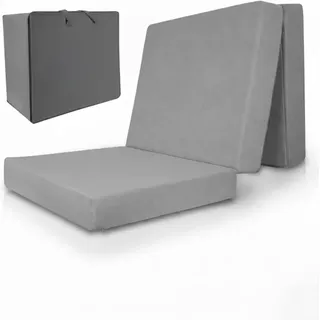 Beautissu Premium XL Klappmatratze Gästebett inkl. Husse VS95 90x200cm Grau